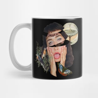 Unique Surrealistic Vintage Retro Collage Art Mug